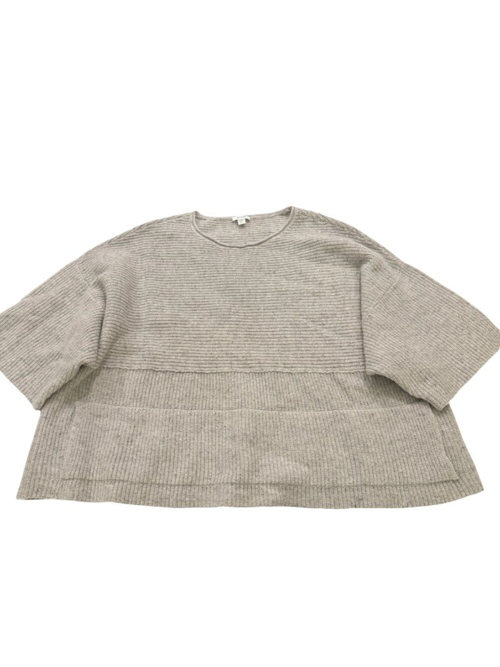 J. Jill Pure Jill Oatmeal Ribbed Knit Dolman Sleeve Sweater Fit X-Large Women's